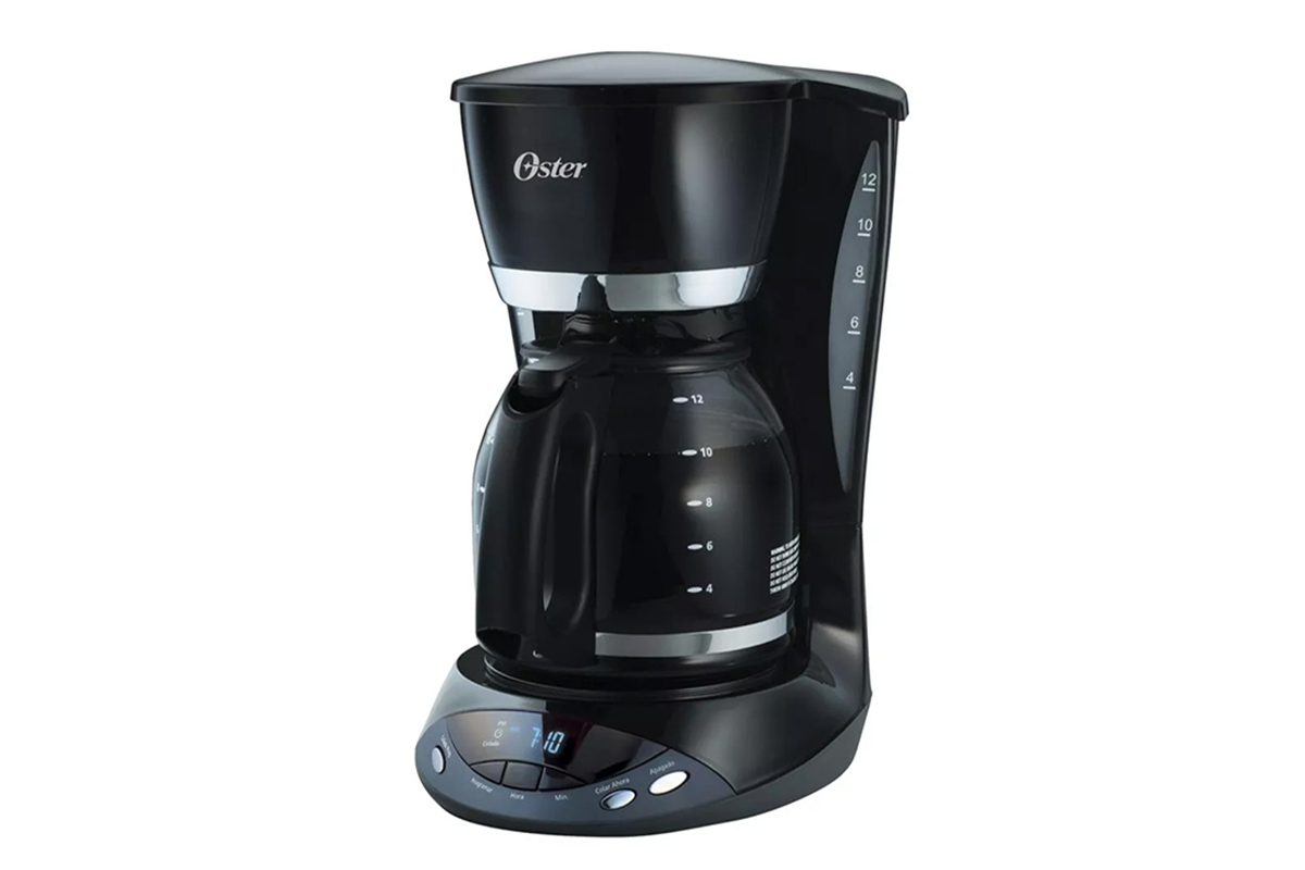 Cafetera Oster BVSTDCDWX20B013 negra programable para 12 tazas. – DE HOGAR