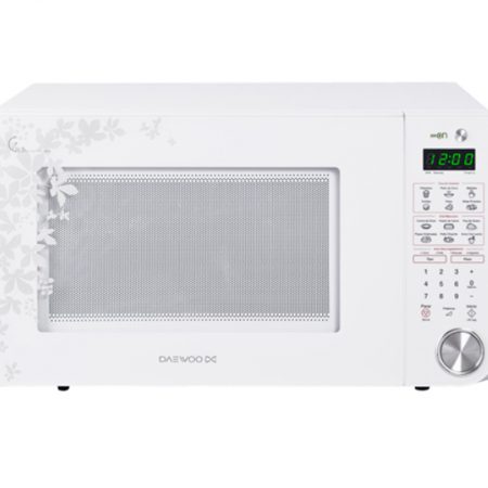 Horno de Microondas Winia KOR-142HMB plata acabado espejo diseño floral  Belle 1.4 pies. – DE HOGAR