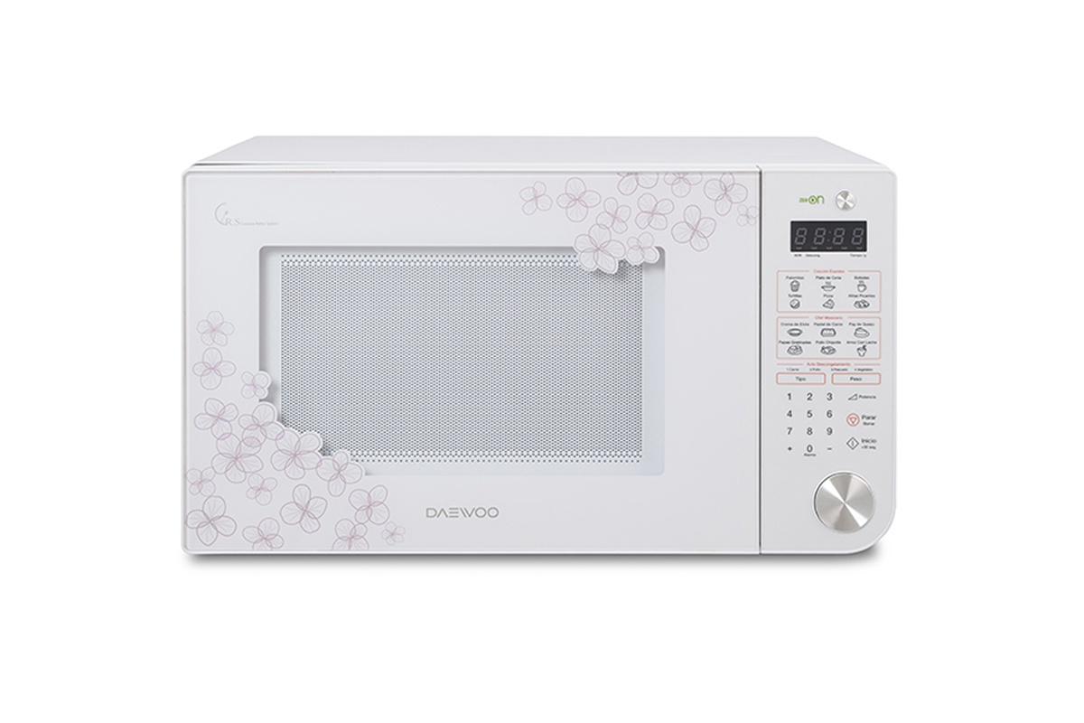 Horno de microondas Winia KOR-1N3HWB blanco grabado floral 1.1 pies – DE  HOGAR