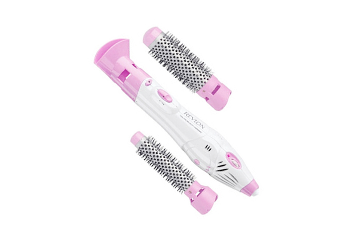 Kit cepillos para cabello Revlon RVHA446LA1N1 blanco con rosa cabezas  intercambiables. – DE HOGAR